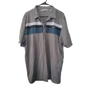 Travis Mathew Men's Gray & Blue Polo Shirt Size XL *logo on sleeve*